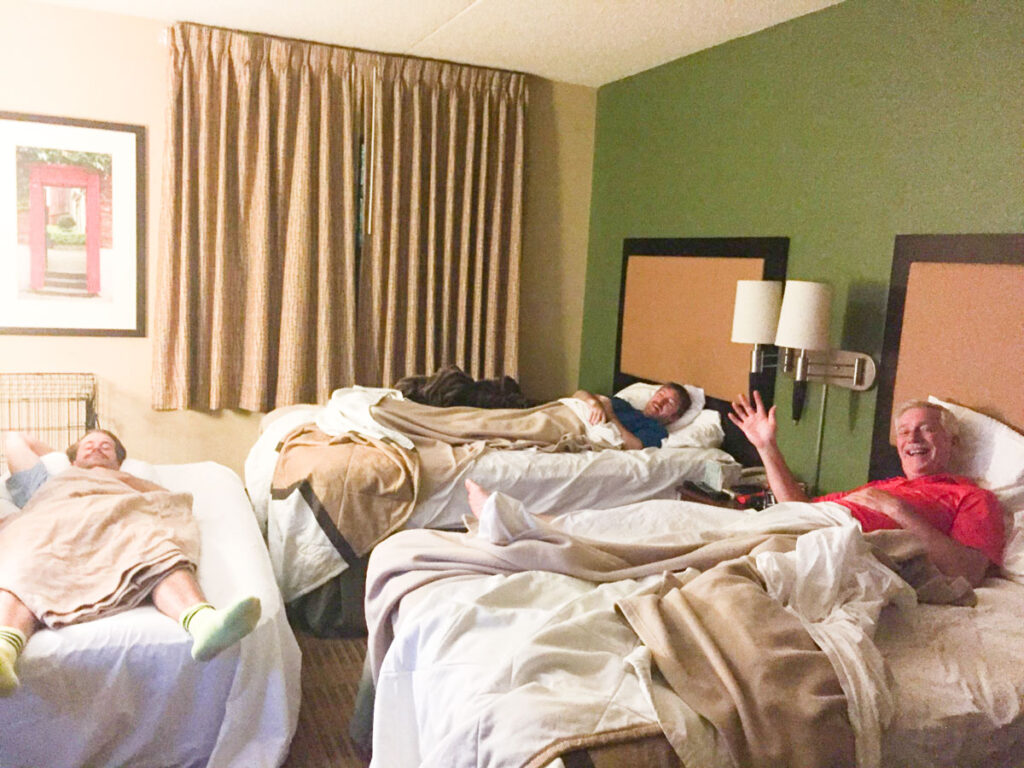 the hotel room with gj